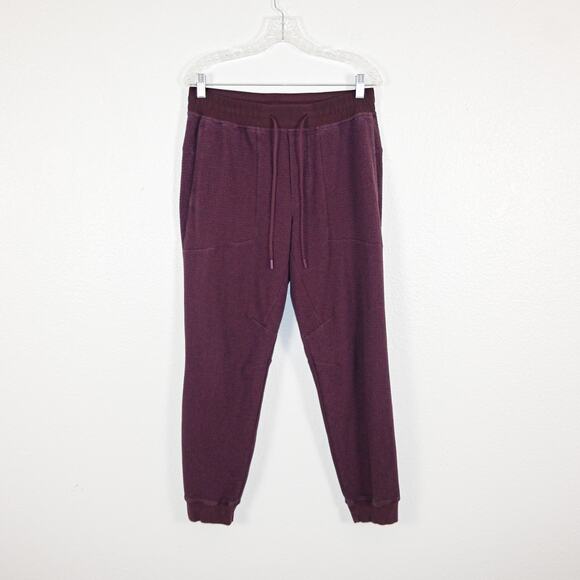 Lululemon Men's Large Textured Double-knit Jogger Pants Burgundy - Picture 1 of 10